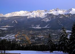 widok z Gubałówki na Tatry