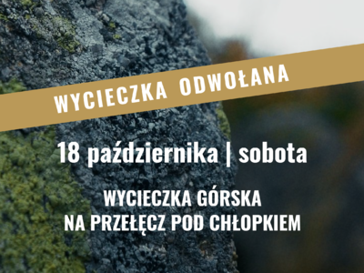 Obraz przedstawiający: Zmiana planów - spotkamy się na szlaku w innym terminie