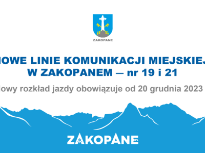 Obraz przedstawiający: Nowe linie komunikacji miejskiej w Zakopanem – nr 19 i...