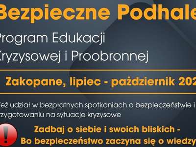 Obraz przedstawiający: Przed nami kolejne spotkanie w ramach projektu „Bezpieczne Podhale”