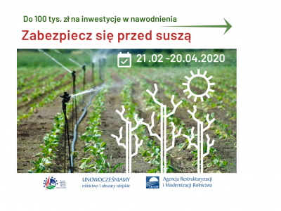 Obraz przedstawiający: Zabezpiecz gospodarstwo przed suszą, złóż wniosek o dotację