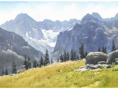 Obraz przedstawiający: Tatry na akwarelach Michała Suffczyńskiego