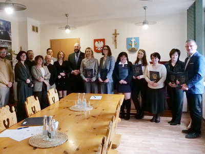 Obraz przedstawiający: Ślubowanie nowych urzędników