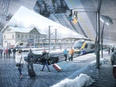 Obraz przedstawiający: Dworzec PKP (część pasażerska)