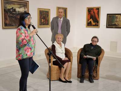 Obraz przedstawiający: Wernisaż wystawy Salon Marcowy 2023. Grzegorz Pecuch - rzeźba, Wojciech...