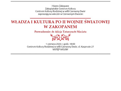 Obraz przedstawiający: „Władza i kultura po II wojnie światowej w Zakopanem” –...