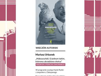 Obraz przedstawiający: Kraków – Zakopane. Spotkanie z książką Mariusza Urbanka