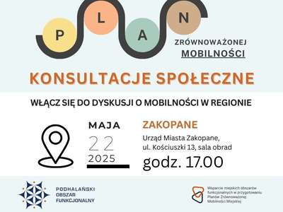 Obraz przedstawiający: Konsultacje społeczne – Plan Zrównoważonej Mobilności Podhalańskiego Obszaru Funkcjonalnego