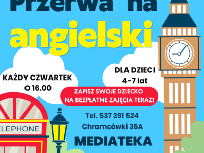 Obraz przedstawiający: Przerwa na angielski w Mediatece