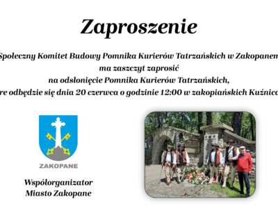 Obraz przedstawiający: Odsłonięcie Pomnika Kurierów Tatrzańskich