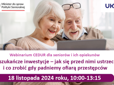Obraz przedstawiający: Webinarium dla seniorów i ich opiekunów