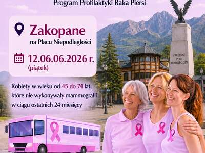 Obraz przedstawiający: Bezpłatne badania mammograficzne dla kobiet w Zakopanem