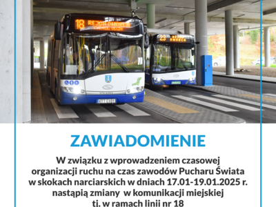 Obraz przedstawiający: Zmiany w komunikacji miejskiej - Puchar Świata FIS w skokach...