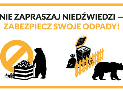 Obraz przedstawiający: Nie zapraszaj niedźwiedzi - zabezpiecz swoje odpady!