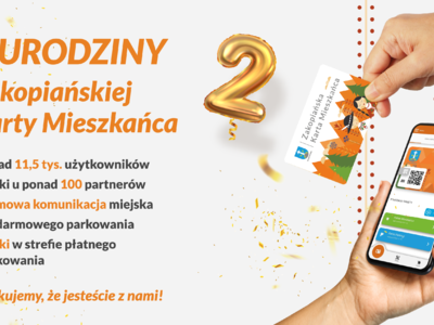 Obraz przedstawiający: 2. urodziny Zakopiańskiej Karty Mieszkańca!