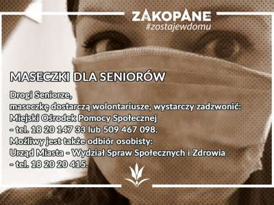 Obraz przedstawiający: Maseczki dla Seniorów