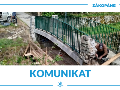 Obraz przedstawiający: Zamknięcie mostku na Potoku Bystra