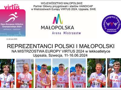 Obraz przedstawiający: Reprezentacja Polski i Małopolski na Mistrzostwa Europy VIRTUS 2024 w...