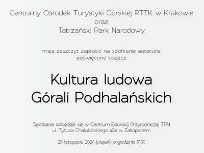 Obraz przedstawiający: Kultura ludowa Górali Podhalańskich. Spotkanie autorskie