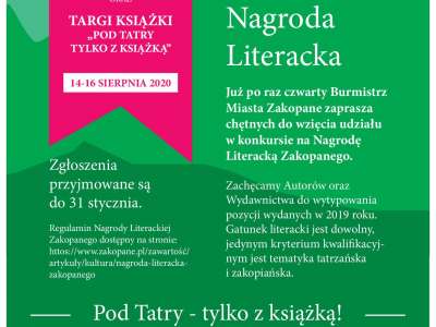 Obraz przedstawiający: Zgłoś kandydata do Nagrody Literackiej Zakopanego