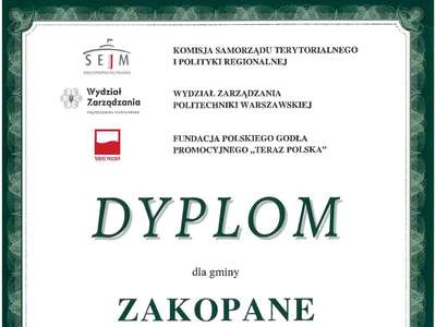 Obraz przedstawiający: Wyróżnienie dla Zakopanego
