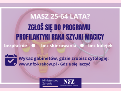 Obraz przedstawiający: Zgłoś się do programu profilaktyki raka szyjki macicy