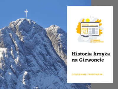 Obraz przedstawiający: Historia krzyża na Giewoncie