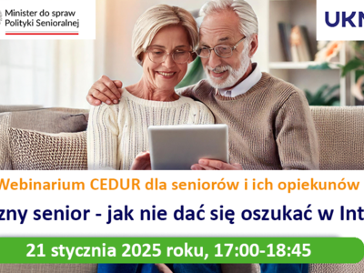 Obraz przedstawiający: Webinarium „Bezpieczny senior – jak nie dać się oszukać w...