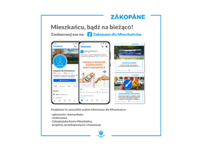 Obraz przedstawiający: Obserwuj Zakopane dla Mieszkańców na Facebooku!
