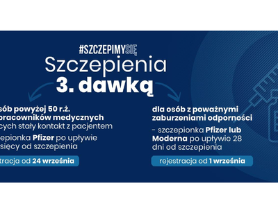 Obraz przedstawiający: Przypominająca trzecia dawka szczepionki przeciw COVID-19 dla osób po 50....