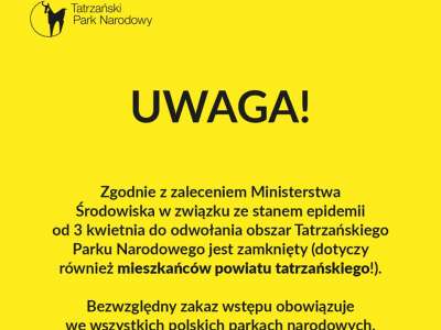 Obraz przedstawiający: Tatry zamknięte także dla mieszkańców