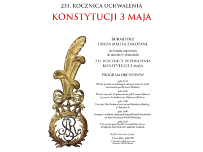 Obraz przedstawiający: 231. Rocznica Uchwalenia Konstytucji 3 Maja