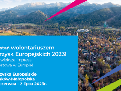 Obraz przedstawiający: Zostań wolontariuszem Igrzysk Europejskich Kraków-Małopolska 2023