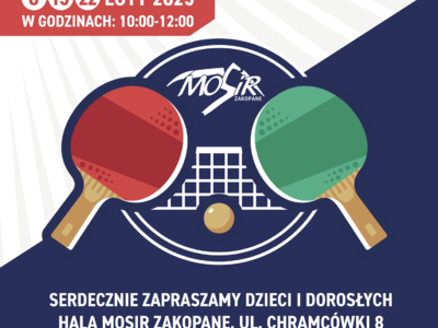 Obraz przedstawiający: I Otwarty Turniej Tenisa Stołowego oraz Dni Otwarte z instruktorami