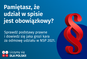 Obraz przedstawiający: Czy pamiętasz, że udział w spisie powszechnym jest obowiązkowy?