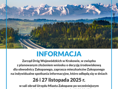 Obraz przedstawiający: Indywidualne spotkania informacyjne w sprawie planowanej obwodnicy Zakopanego