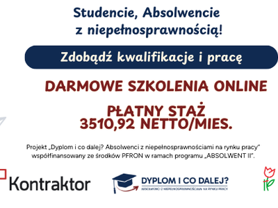 Obraz przedstawiający: Dołącz do projektu „Dyplom i co dalej? Absolwenci z niepełnosprawnościami...