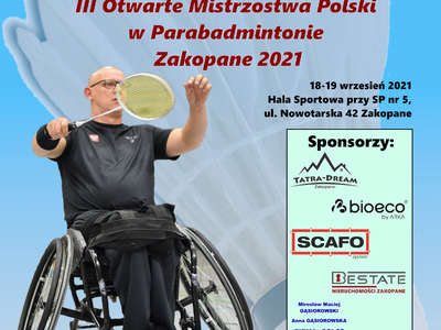 Obraz przedstawiający: Otwarte Mistrzostwa Polski w Parabadmintonie 2021