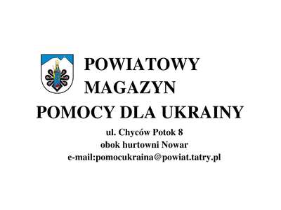 Obraz przedstawiający: Zmiana godzin pracy Powiatowego Magazynu Pomocy dla Ukrainy