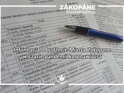 Obraz przedstawiający: Informacja o budżecie miasta Zakopane w czasie pandemii koronawirusa