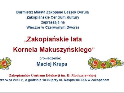 Obraz przedstawiający: Zakopiańskie lata Kornela Makuszyńskiego