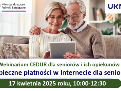 Obraz przedstawiający: Webinarium (spotkanie online) „Bezpieczne płatności w Internecie dla seniorów”