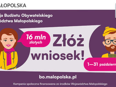 Obraz przedstawiający: 8. edycja Budżetu Obywatelskiego Województwa Małopolskiego
