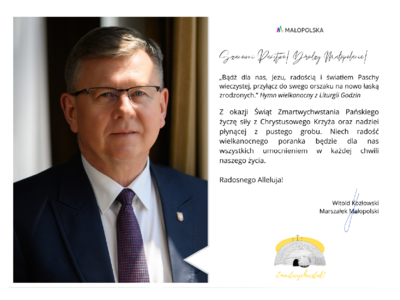 Obraz przedstawiający: Życzenia Wielkanocne Marszałka Małopolski Witolda Kozłowskiego