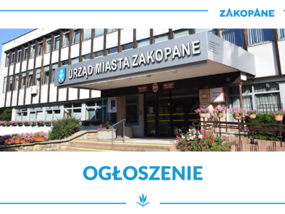 Obraz przedstawiający: Komunikat - 31 października Kasa Urzędu Miasta Zakopane będzie czynna...