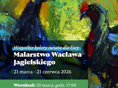 Obraz przedstawiający: Zaproszenie na wernisaż wystawy malarstwa Wacława Jagielskiego do Klubokawiarni Stacja...