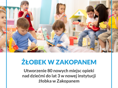 Obraz przedstawiający: Utworzenie 80 nowych miejsc opieki nad dziećmi do lat 3