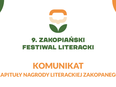 Obraz przedstawiający: Komunikat Kapituły Nagrody Literackiej Zakopanego