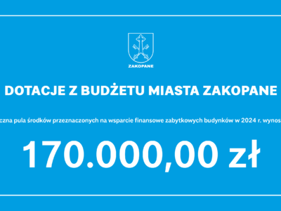 Obraz przedstawiający: Dotacje z Budżetu Miasta Zakopane na zabytki w 2024 roku