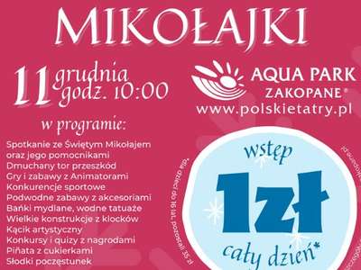 Obraz przedstawiający: Święty Mikołaj odwiedzi Aqua Park Zakopane
